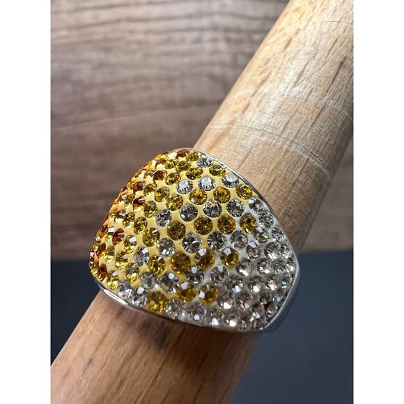 Signed Chelsea Taylor yellow ombré sterling silver ring size 8 - Picture 12 of 16